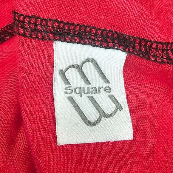 M SQUARE by Neetu‎ Malik Red Linen Lagenlook Top Tunic - Size Small - Picture 8 of 9